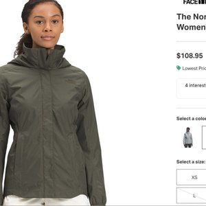 North Face Resolve Parka - never worn - new taupe green